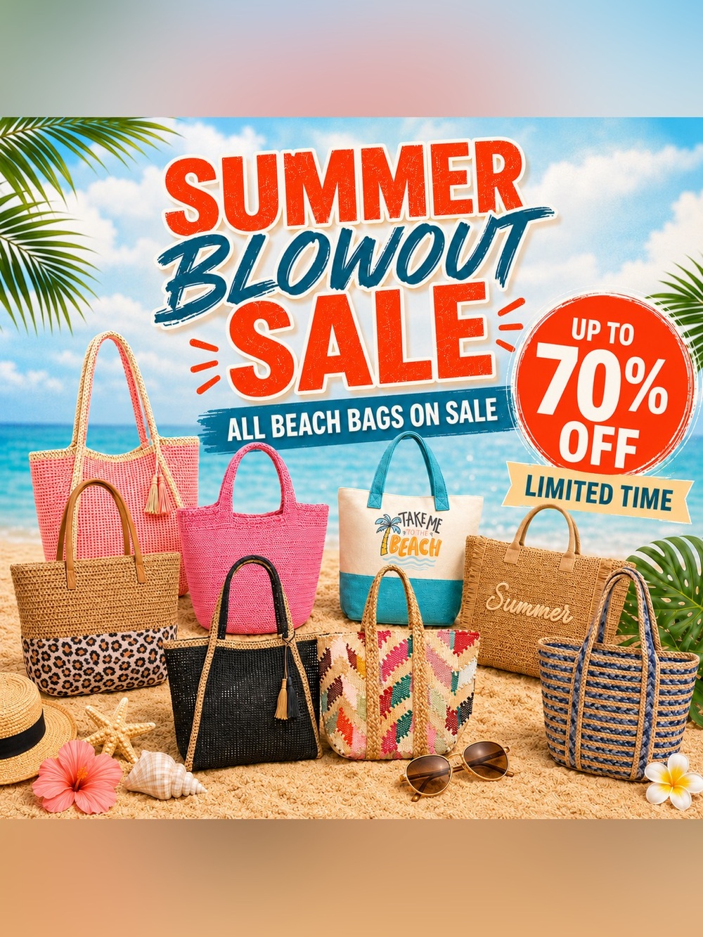 Summer Beach Tote Bag